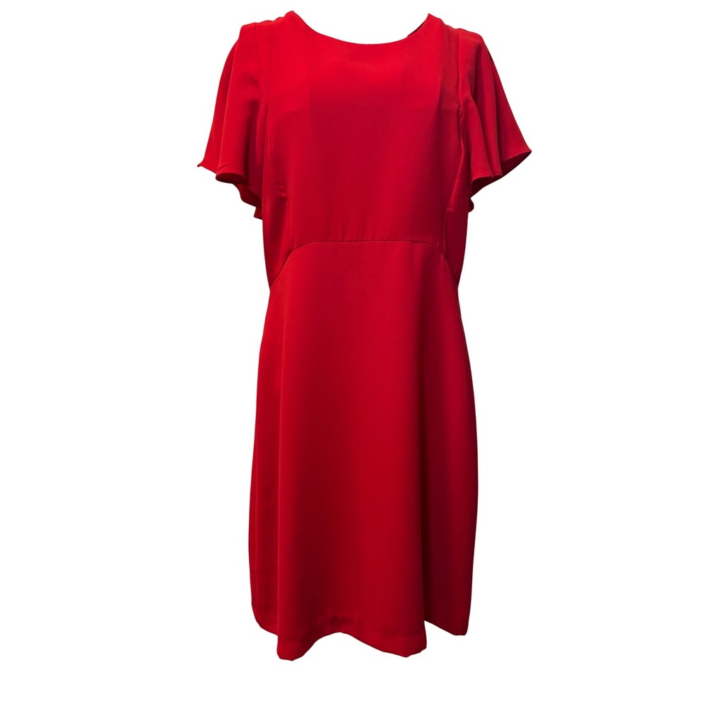 Sharagano NWT Big Apple Red Flutter Sleeve A-Line Dress - Size 12